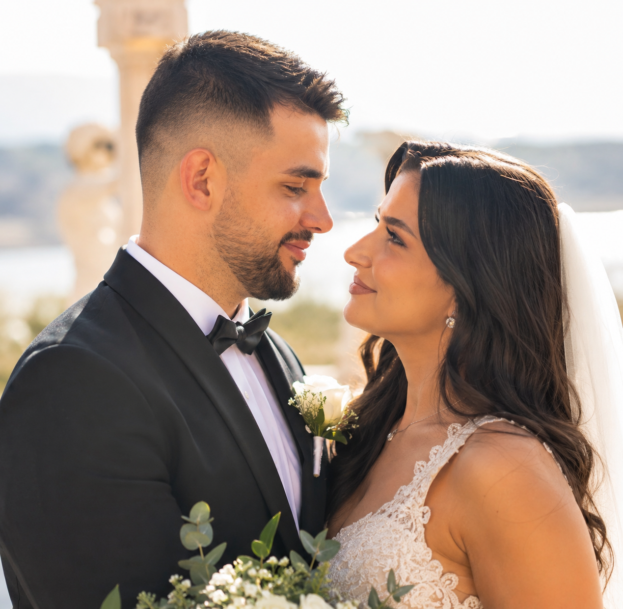 Denis dhe Sahiba në ditën e dasmës